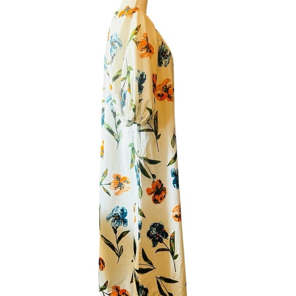 FRANCES VALENTINE MAXI CASUAL COTTON DRESS WHITE WITH BRIGHT FLORALS SIZE XS - Picture 5 of 11